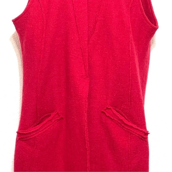 Chico's Woman Red 100% WOOL Cardigan Coat Jacket Size 2 US L/12 - Picture 3 of 16